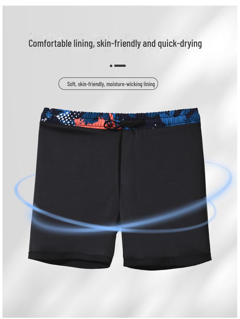 Men's Quick-Dry Anti-Embarrassment Double-Layer Swim Trunks - Large-Size Professional Boxer Swimsuit for Hot Springs