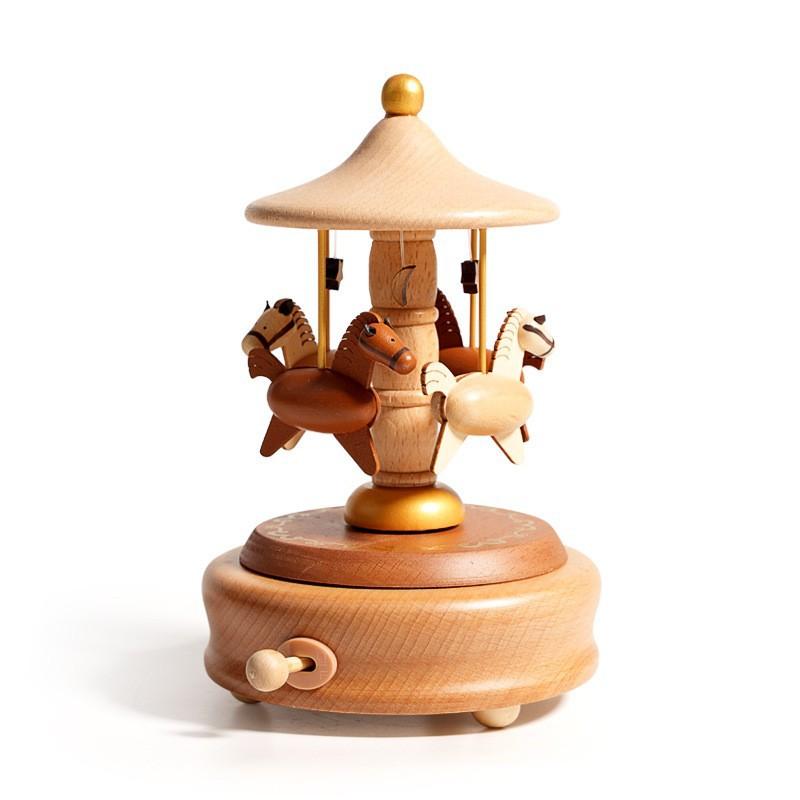 Деревянное колесо обозрения музыкальная шкатулка Рождественский троянский конь ручная погремушка Ручная работа музыкальная шкатулка поделки креативное украшение игрушки