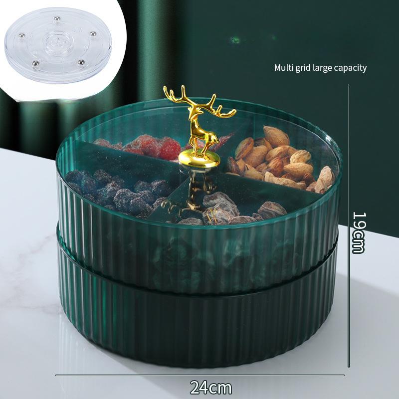 Многофункциональная тарелка для фруктов, вращающаяся, с крышкой, отделением для хранения сухофруктов, подносом для закусок, фруктовой тарелкой для конфет, Рождеством