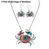 Очаровательный набор украшений с крабом, включающий стильное ожерелье и серьги из сплава для женщин