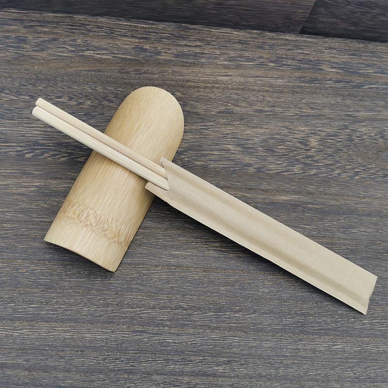 Food-Grade Kraft Paper Chopstick Sleeves - Disposable, Plain, Restaurant Use