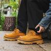 Осенняя мужская обувь в британском стиле, мужские туфли в стиле ретро на платформе, большие желтые ботинки, повседневные короткие ботинки Martin 66685-J