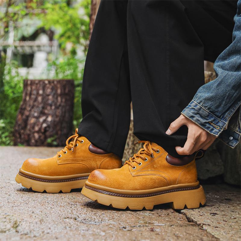 Американские ретро-обувь, мужская обувь, зимняя обувь с низким верхом, обувь Martin, трендовая повседневная обувь с толстой подошвой, увеличивающая высоту, большая голова 66685-J