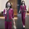 Женский велюровый спортивный костюм-двойка на весну/осень 2025 - Модная, не старящая повседневная одежда