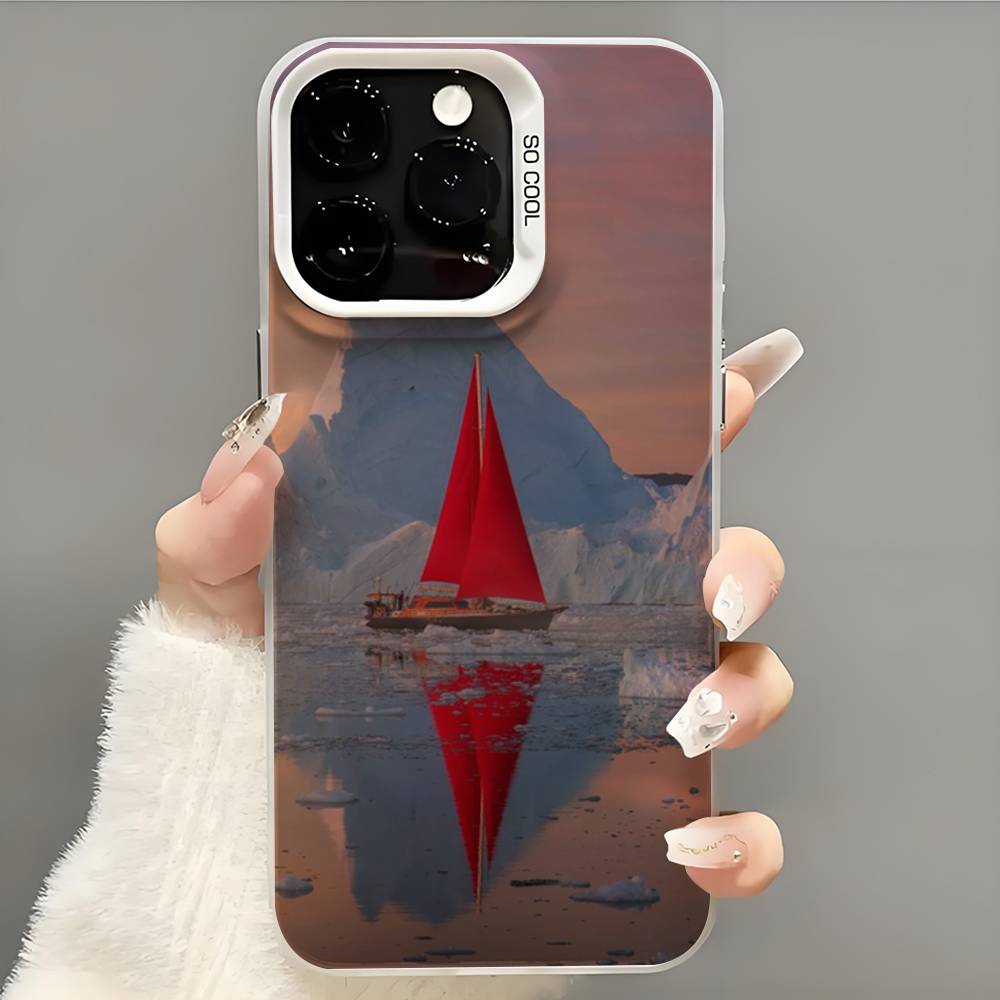 Sailing Boat Phone Case Phone Case For iPhone 14 16 15 11 12 13 Pro Max Mini Plus Shockproof Cover