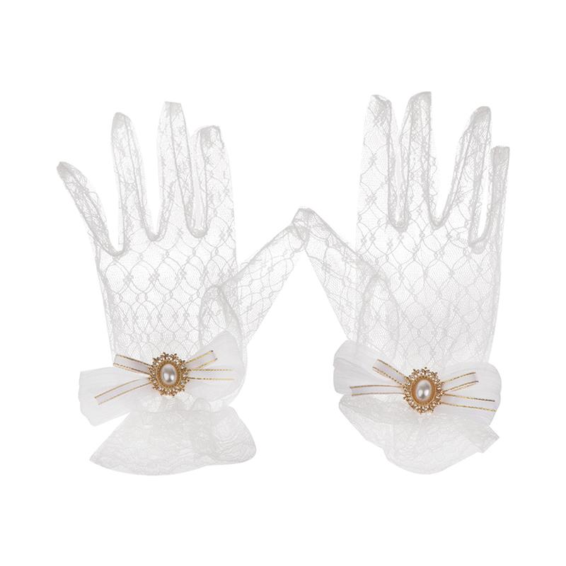 Лолита сетчатые банты цветы кружевные перчатки черно-белые кружевные перчатки Лолита кружевные рукава косплей украшения