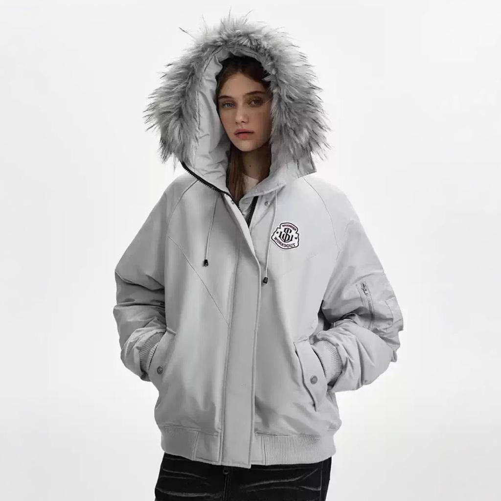 Зимние уличные парки с капюшоном мужские новые утепленные модные хлопковые куртки с меховым воротником теплые на молнии с карманами пушистые пальто