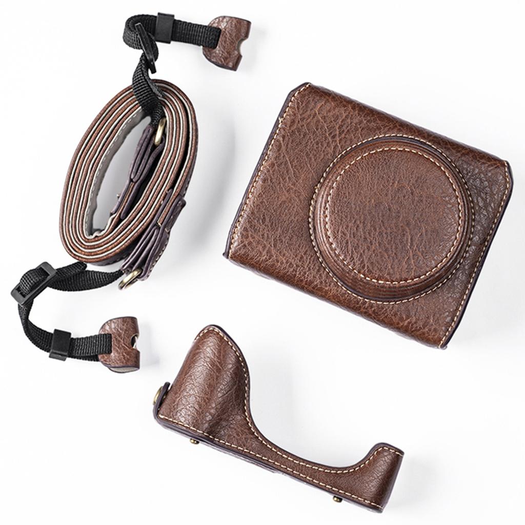 Digital Camera Protective Case PU Leather Camera Storage Bag with Removable Shoulder Strap Compatible with  G7X2  G7X3