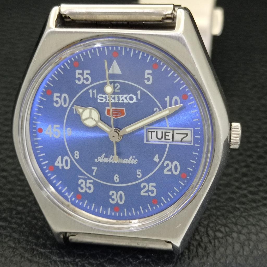 ОРИГИНАЛЬНЫЕ ВИНТАЖНЫЕ МУЖСКИЕ ЧАСЫ SEIKO 5 AUTOMATIC 6309A JAPAN С СИНИМ ЦИФЕРБЛАТОМ a701621-5