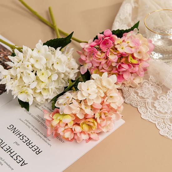 Полезный искусственный цветок гортензии без полива, зеленые листья, декоративные