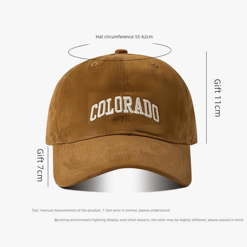 Women's Fashion Wide-Brim Embroidered Baseball Cap – Deep Coffee, Spring/Autumn, Japanese Style