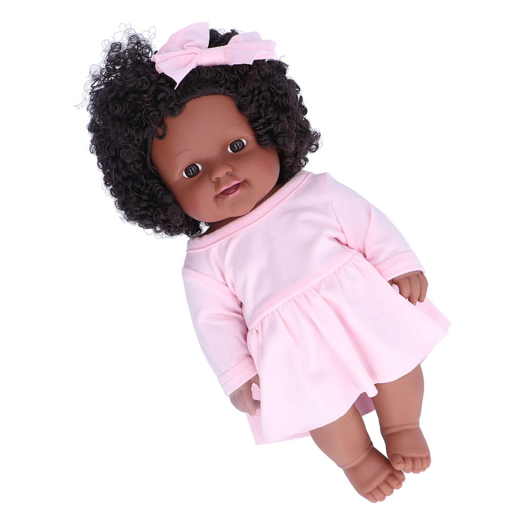 12in Black Baby Girl Doll Afro Hair Realistic African Girl Doll Christmas Gift for KidsQ12-082C