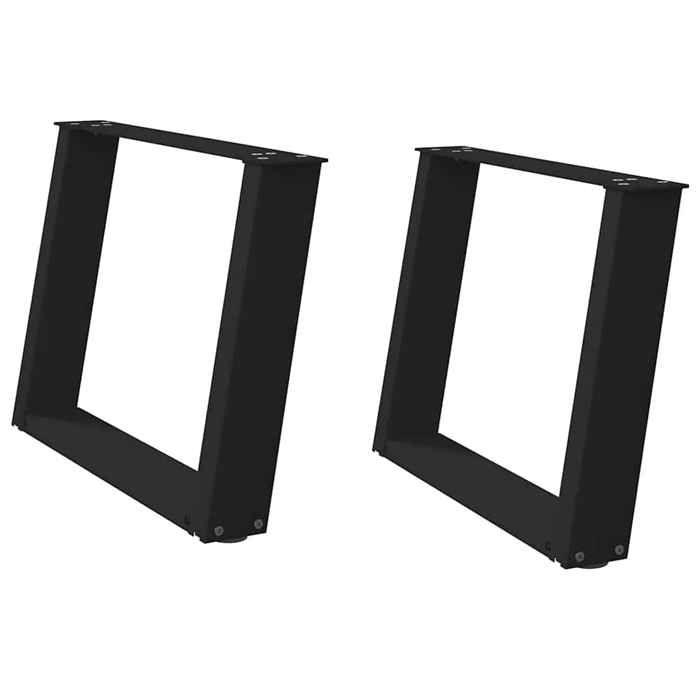 VidaXL Coffee Table Legs U-Shape 2 Pieces Black 70 X (42-43) Cm Steel 4012772