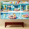 Pineapple Parasol Summer Beach Backdrop Vibrant Colors Seaside Backdrop  Summer Event