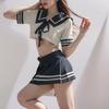 Cute Japanese Girls Cosplay School College Student Uniform Role Play Costume Women Mini Skirts and Blouse Set Lingerie