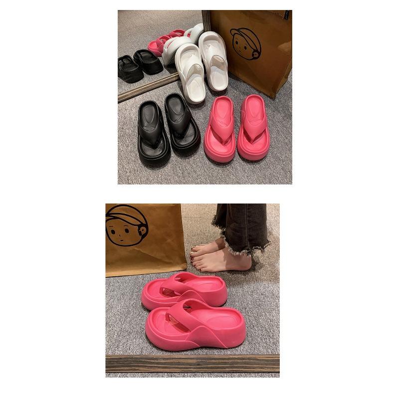 Ultra High Heels, Thick Soled Flip Flops for Women, Slip Resistant for Outdoor Wear, Beach Sandals, Height Increasing Women's Sandals