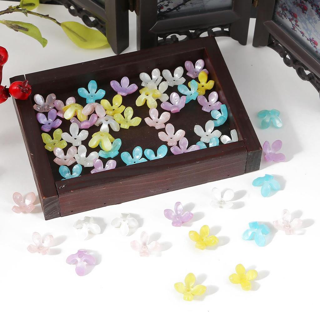 10Pcs Acetic Acid Plate Shell Osmanthus Petals Beads For DIY Necklace Bracelet Earrings Jewelry Making Craft Accessories