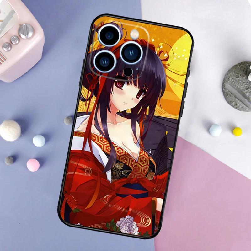 Чехол для мобильного телефона Apple IPhone15, чехол для мобильного телефона с японской анимацией Geisha, защитный чехол от падения с рисунком, защитный чехол для мобильного телефона Huawei
