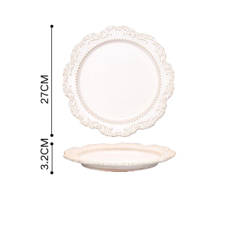 Классические рельефные керамические блюда и наборы тарелок Европейская барочная дворцовая посуда Тарелка для стейка Паста Салатницы для фруктов