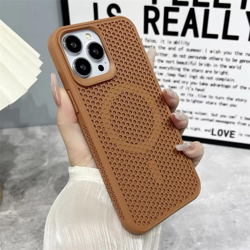 Теплоотводящая сетка для магнитного чехла Magsafe для беспроводной зарядки iPhone 16 15 14 Plus 13 12 11 Pro Max, дышащий чехол