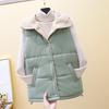 2024 Корейский женский короткий жилет без рукавов из овечьей шерсти на пуху для осени/зимы