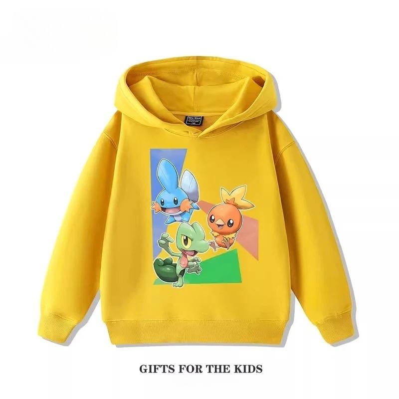 Autumn Cartoon Pokémon 3D Printed Hoodies Fashionable Casual Sports Long Sleeved Children's Boy and Girl Kids Unisex Hooded Sweatshirts