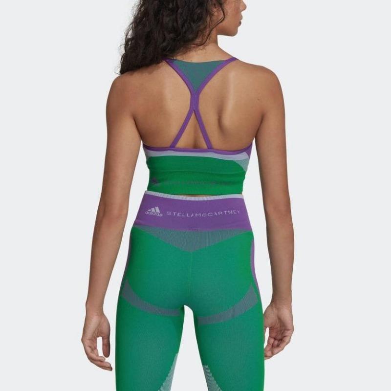 adidas Stella McCartney Truestrength Spliced Design трикотажный спортивный бюстгальтер женский спортивный бюстгальтер многоцветный HG1417