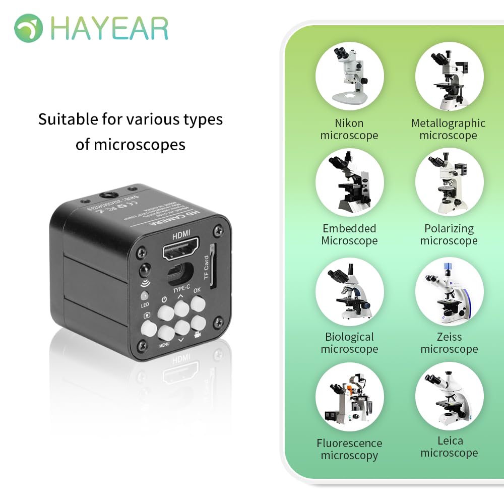 Цифровой микроскоп HAYEAR 24 МП 1080P FHD CMOS с USB HDMI-датчиком, применимый в научном ремонте печатных плат и других областях, камерах, образовании, исследованиях,