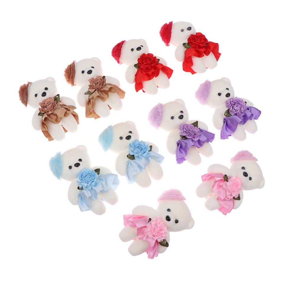 10 шт./набор плюшевых кукол Мини-медведь Цветочный букет Пенопластовый медведь Мультяшный букет Кукла День святого Валентина