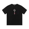 Cross-border new graffiti letter printing European and American street trendy brands loose and versatile casual men's and women's short-sleeved round
