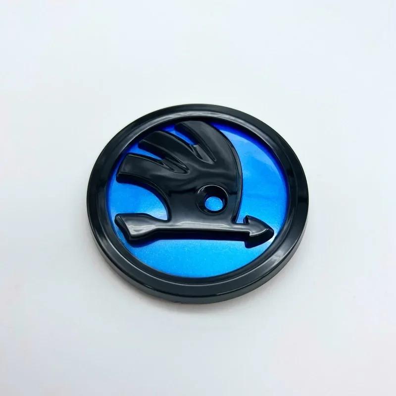 Car Sticker 2025 New 80/90/100mm 3D logo Car Front Bonnet Grill Rear Trunk Emblem Badge Sticker For Skoda Fabia Rapid Superb Oct