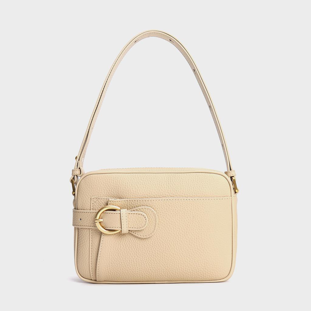 New first-layer cowhide solid color commuter small leather women's bag high-end simple portable shoulder bag