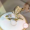 Exquisite Butterfly Butterfly Five-Pointed Star Opening Ring Sterling Silver Elegant Party Birthday Jewelry Gift
