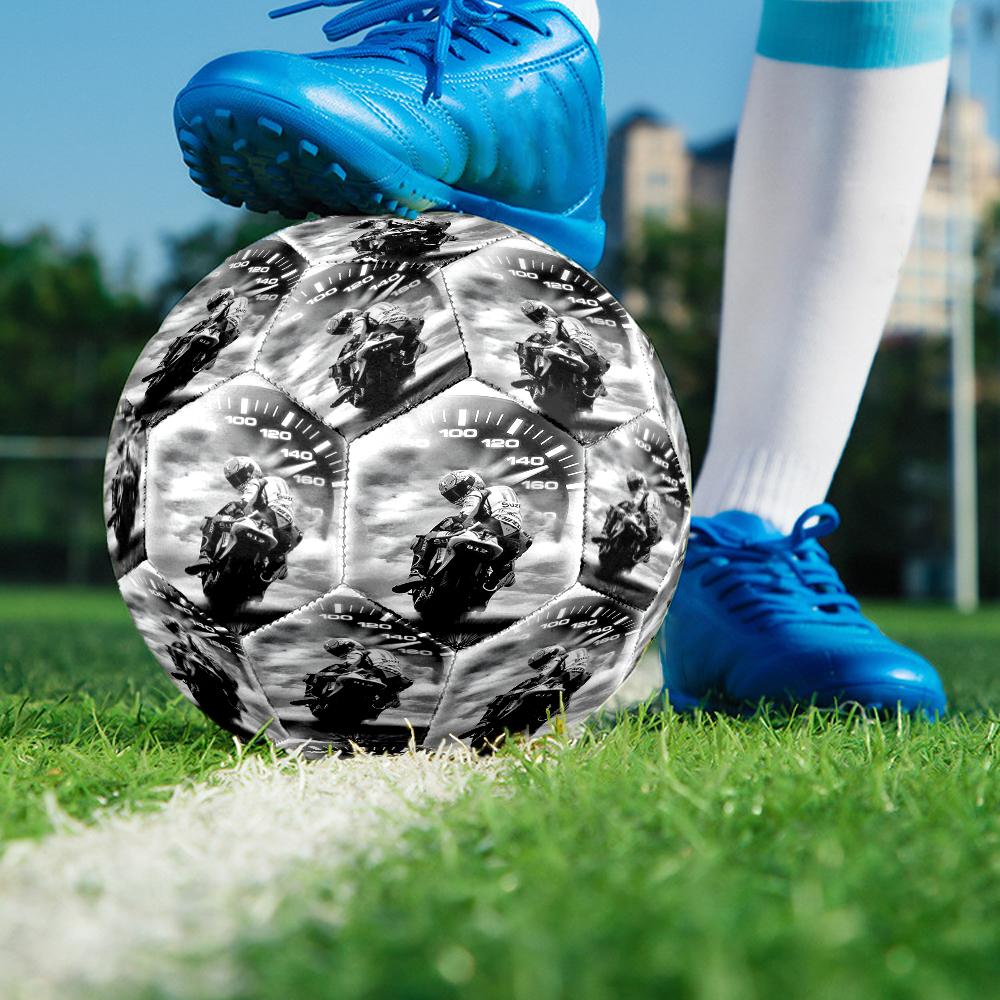 Motorcycle Theme Size 5 Soccer Ball, Suitable for Both Indoor and Outdoor Matches, a Gift Suitable for Everyone.