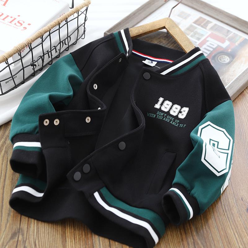 Children's Clothing Boys' Jackets Baseball Uniforms Spring and Autumn Models Middle and Large Children's Tops Children's Jackets Sports Leisure Trend