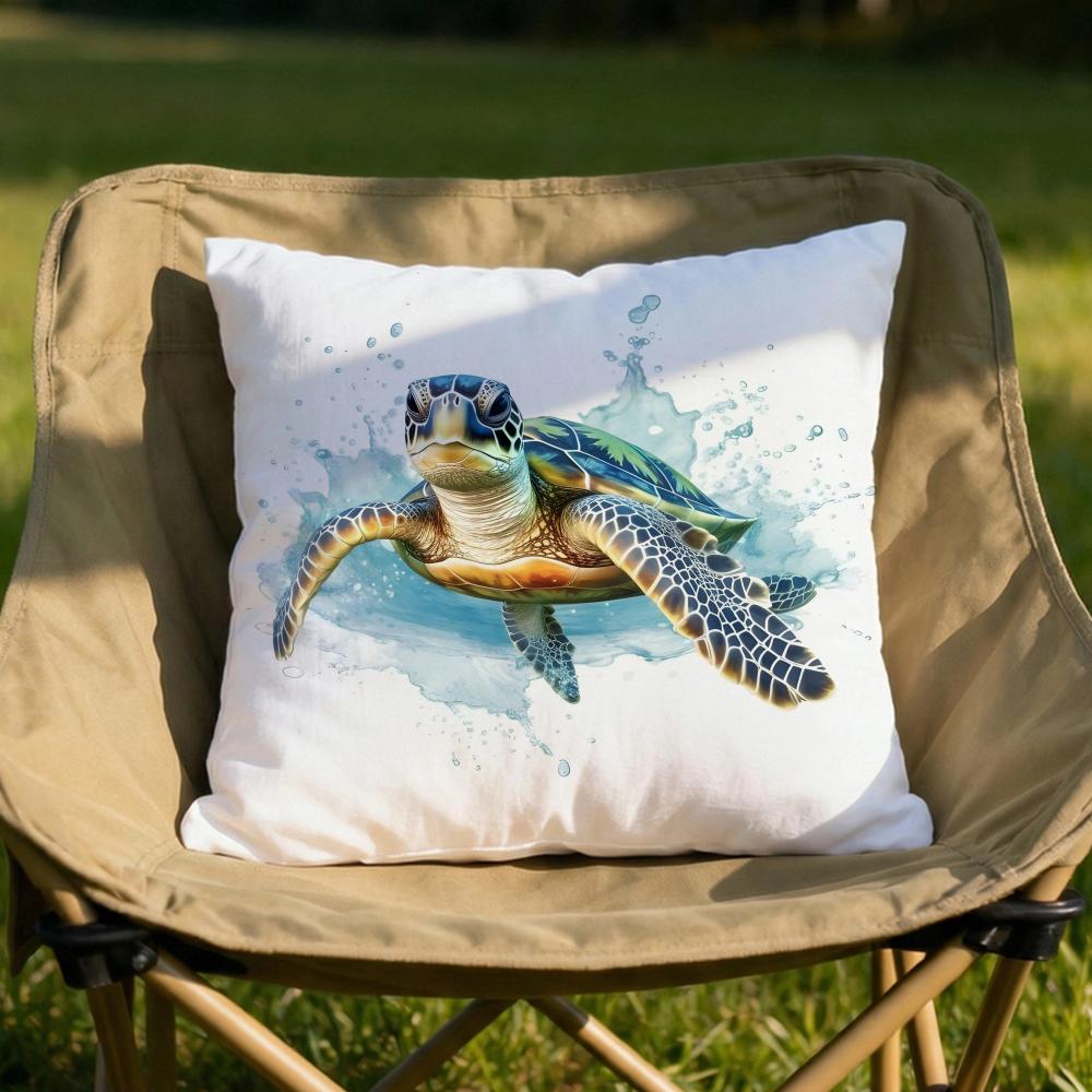 Sea Animal Turtle Coral Cushion Cover Soft Reversible Durable Pillow Cover MultiScene Use for Home Car Daily Comfort
