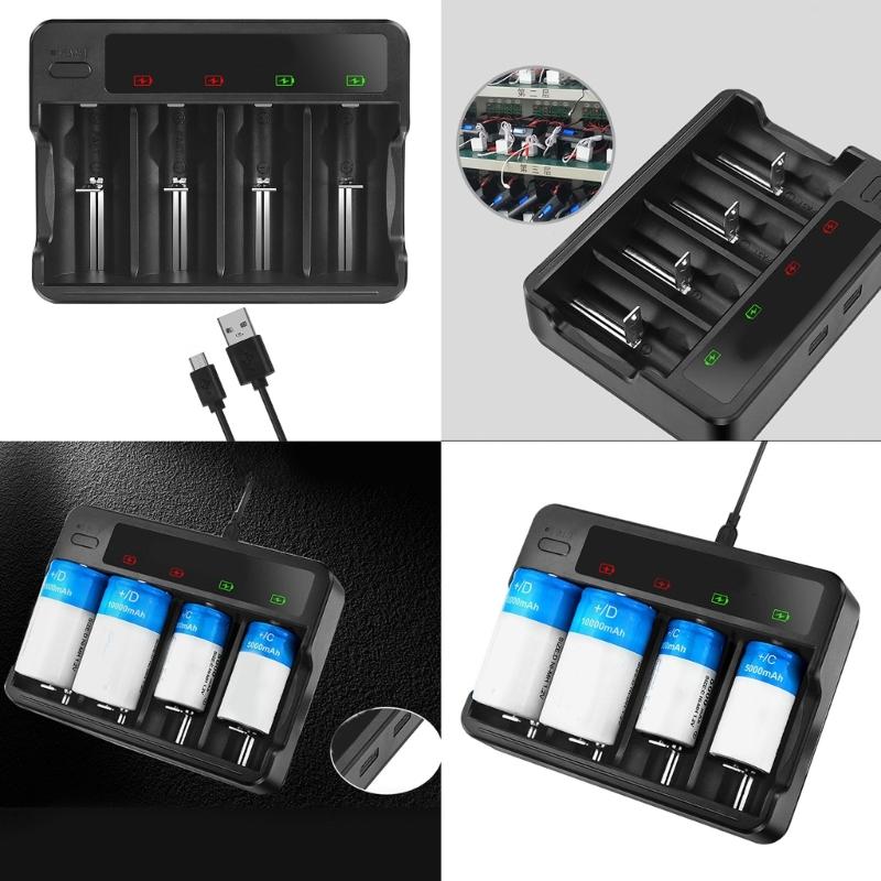 4 слота USB быстрая зарядка AA 3A C D зарядное устройство для аккумуляторов Ni с независимым слотом