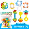 Набор жевательных прорезывателей-погремушек для младенцев и малышей 0-1 год, мягкий резиновый мяч для захвата рукой, погремушка-сумка