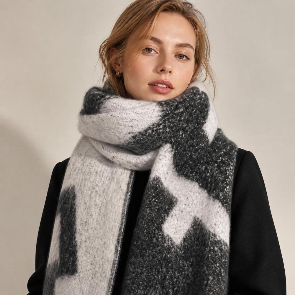 Braid Fringe Mohair Wool Tassel Scarves Warm Thickened Shawl Wrap Neck Warmer Scarf Winter Autumn