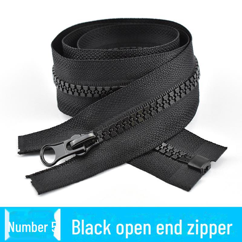 Двойное открытие Нет. 5 черных смоляных молний для пуховиков, доступные длины от 15 до 100 см.