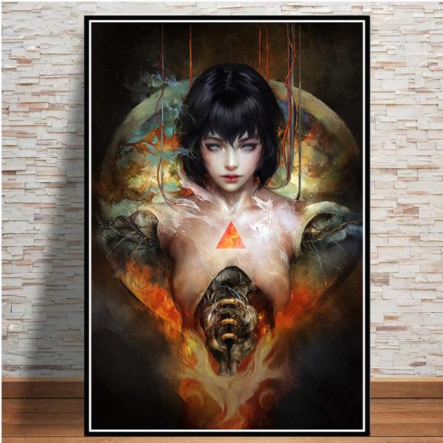 Ghost In The Shell Fight Police Future Sci-Fi Poster and Prints Japan Anime Canvas Printing Wall Art Picture for Room Home Decor