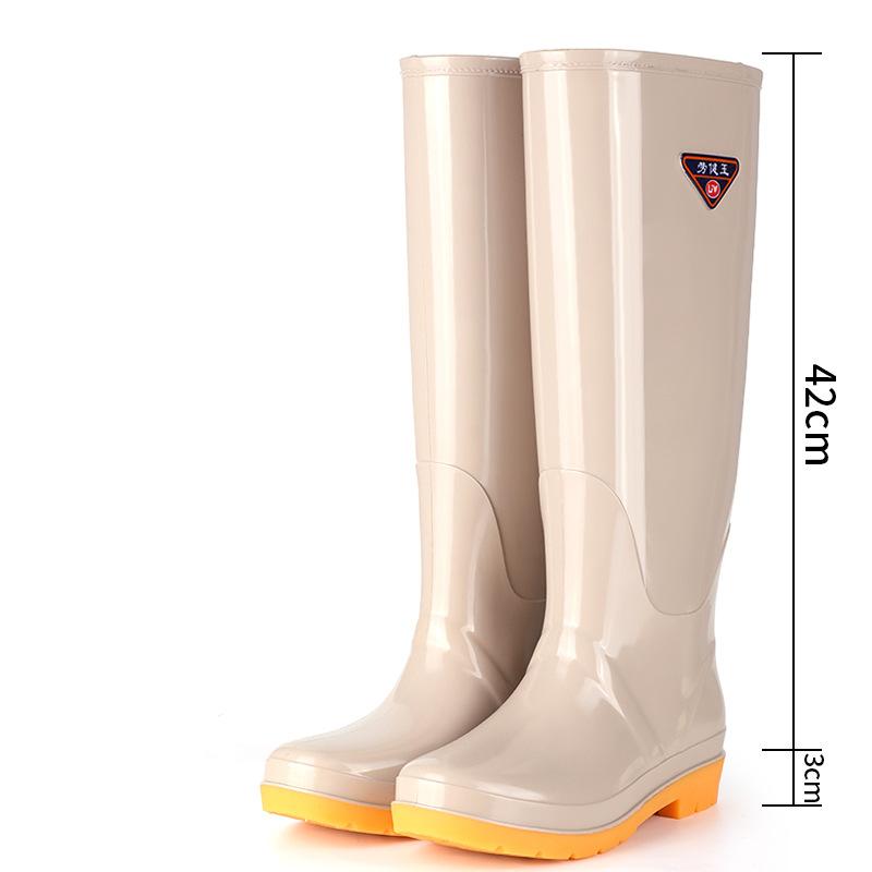 Extra high rain shoes women's high rain boots water boots water shoes fleece non-slip cover shoes fashion winter rain shoes adult rubber boots