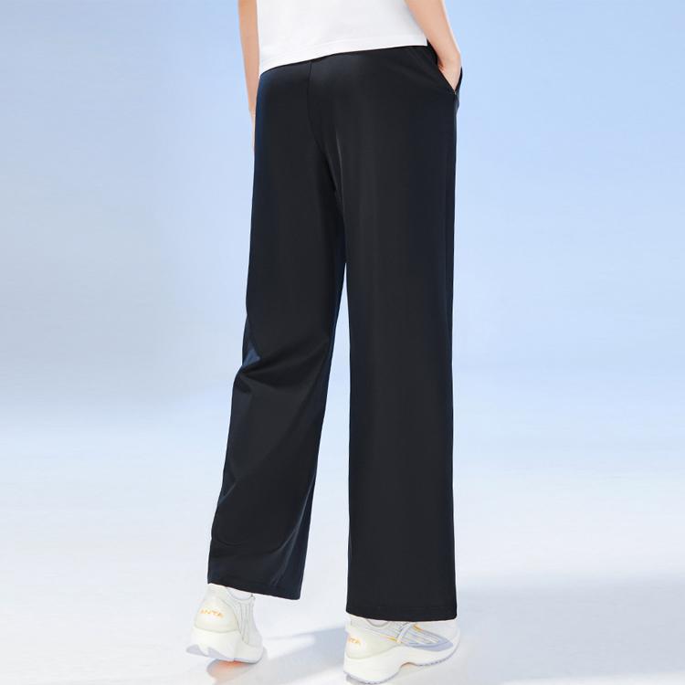 Anta Тренировочные брюки свободного покроя с логотипом, женские, черные, 162327307-1