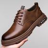 Men's Casual Leather Shoes Designer Trendy All-match Platform Shoes Men's Business Breathable Leather Shoes