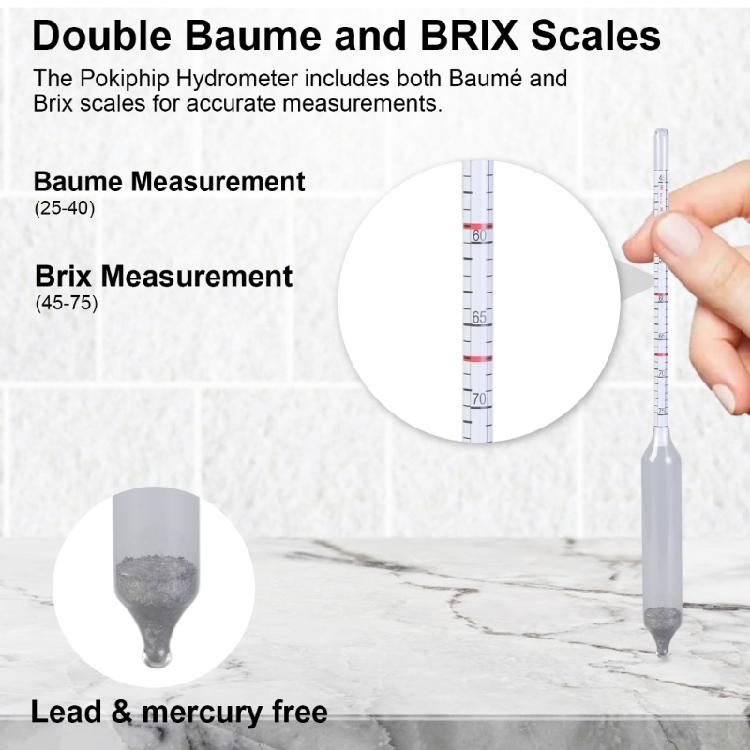 Ареометр для кленового сиропа - Измерение содержания сахара и влаги (Плотность) вареного