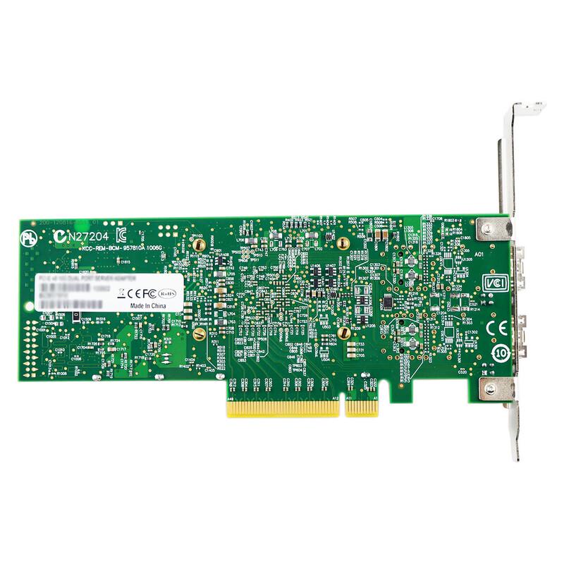 Сетевая карта Broadcom 57810s PCIe x8 10G с двумя портами SFP+ для сервера, оптоволоконная (Китайская версия)