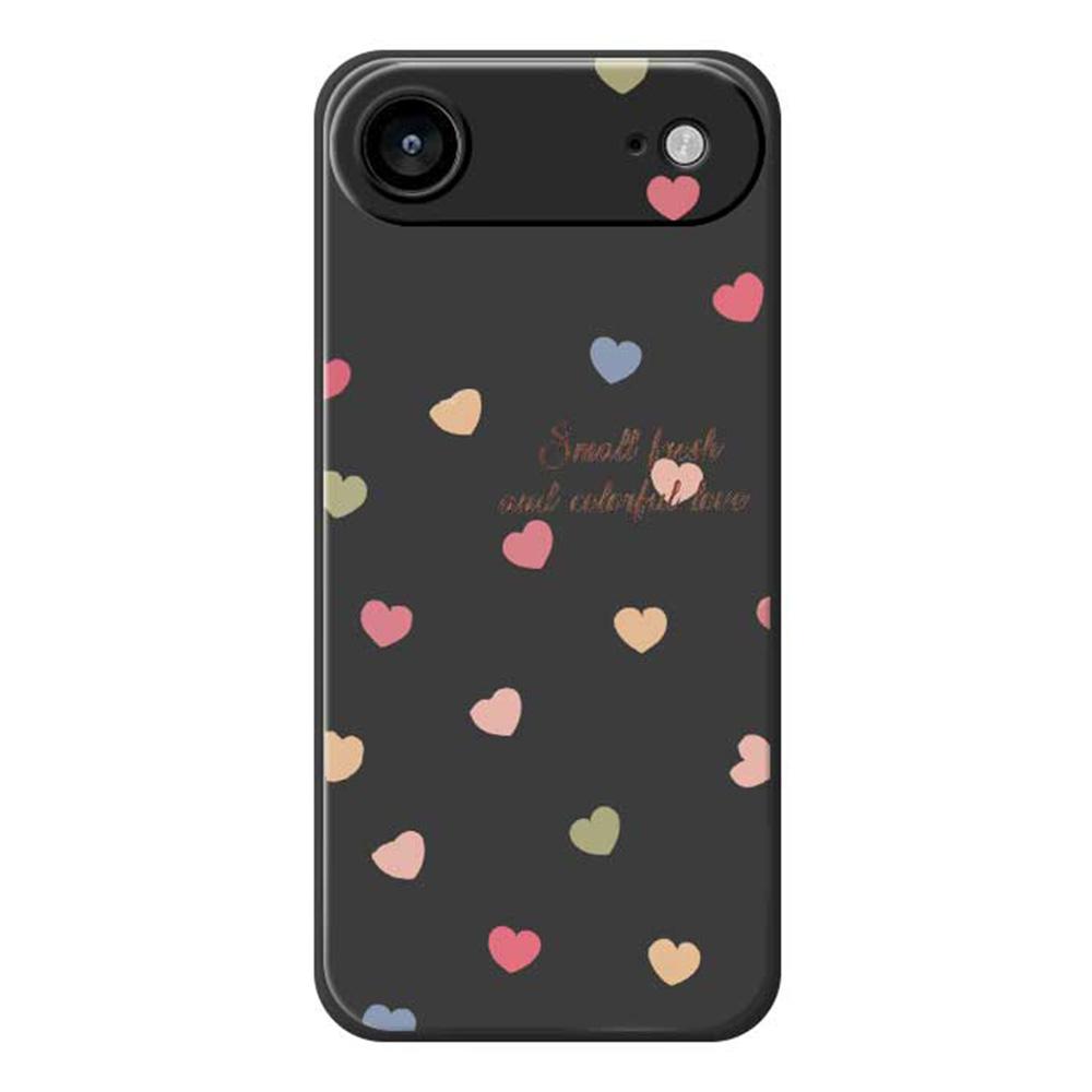 For iPhone 17 Air Case Colorful Love Pattern Printing Straight Edge TPU Phone Back Cover