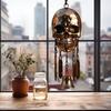 Gothic Skull Wind Chime Weather-proof Indoor Outdoor Garden Patio Metal Vintage Skull Hanging Wind Bell Halloween Decoration Ornament