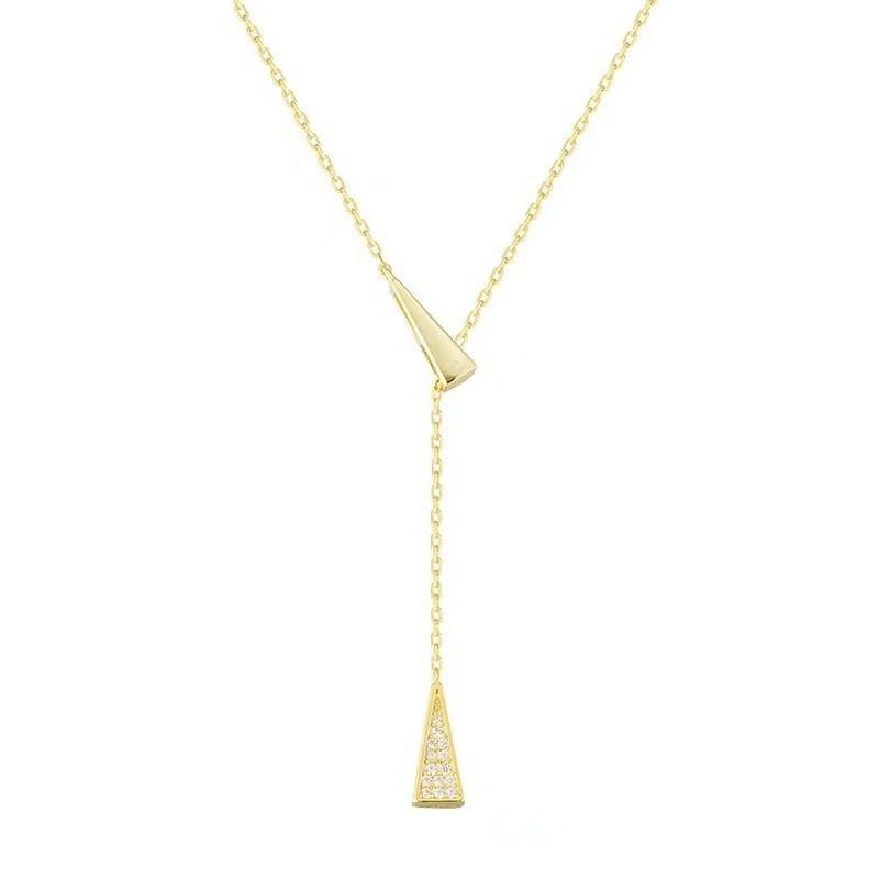 Геометрическое ожерелье с кисточками и треугольниками для женщин, высококачественное летнее универсальное нишевое женское ожерелье