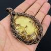 Cameo Lady Craved Face Gemstone Медная проволока Wrap Handmade Pendant Jewelry Gift